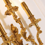 Traditional French Candle Shape Copper 2/3 Light Wall Sconce Lamp For Bedroom