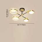 Contemporary Scandinavian Round Silicone Iron Acrylic LED Chandelier for Bedroom BulbSquare