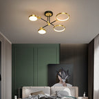 Contemporary Scandinavian Round Silicone Iron Acrylic LED Chandelier for Bedroom BulbSquare