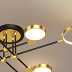 Contemporary Scandinavian Round Silicone Iron Acrylic LED Chandelier for Bedroom BulbSquare