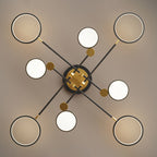 Contemporary Scandinavian Round Silicone Iron Acrylic LED Chandelier for Bedroom BulbSquare