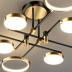 Contemporary Scandinavian Round Silicone Iron Acrylic LED Chandelier for Bedroom BulbSquare