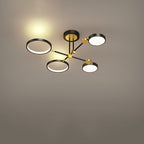 Contemporary Scandinavian Round Silicone Iron Acrylic LED Chandelier for Bedroom BulbSquare