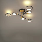 Contemporary Scandinavian Round Silicone Iron Acrylic LED Chandelier for Bedroom BulbSquare