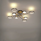 Contemporary Scandinavian Round Silicone Iron Acrylic LED Chandelier for Bedroom BulbSquare