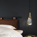 Modern Luxury Irregular Round Copper Crystal 1-Light Pendant Light For Bedroom