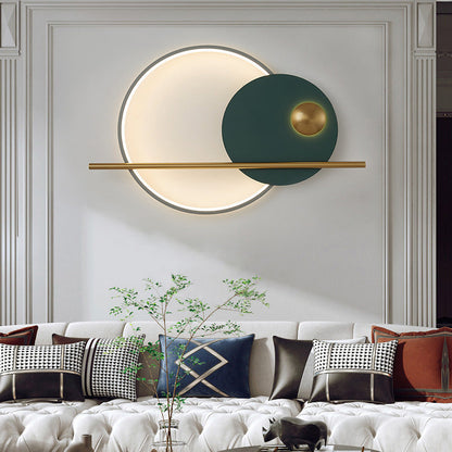 Contemporary Scandinavian Round Aluminum Iron LED Wall Sconce Lamp For Bedroom