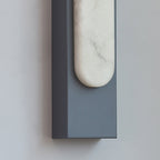 Contemporary Scandinavian Rectangular Hardware Faux Marble LED Wall Sconce Lamp For Bedroom