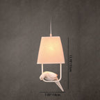 Contemporary Creative Bird Rectangle Iron Linen Resin 1/2/3 Light Chandelier for Bedroom BulbSquare