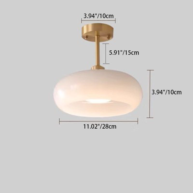 Contemporary Scandinavian Round Oval Iron Glass 1-light Pendant Light for Bedroom