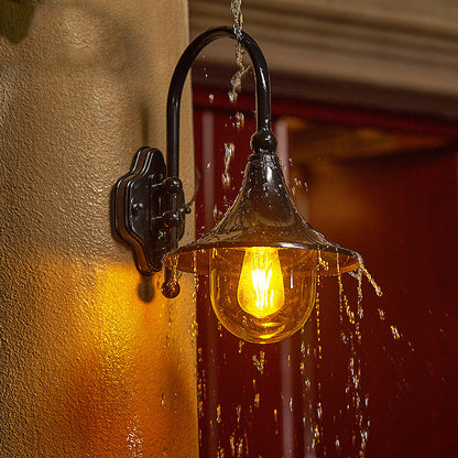 Contemporary Industrial Waterproof Horn Shape Round Cone Aluminum Acrylic 1-Light Wall Sconce Lamp For Outdoor