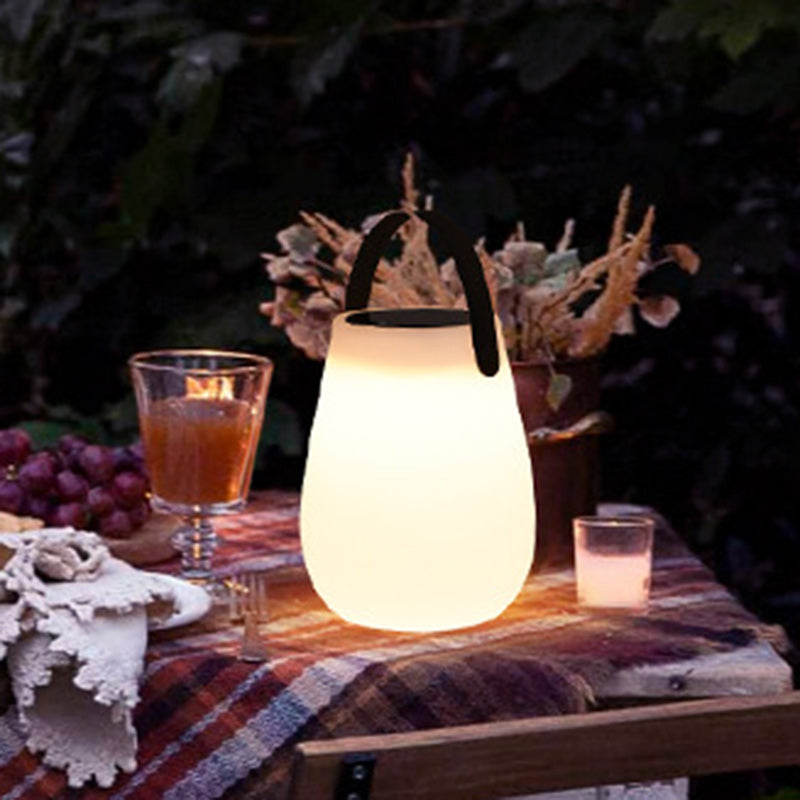 Modern Minimalist Solar Waterproof Portable PE Round Cylinder Cone LED Outdoor Light For Outdoor Lumendat