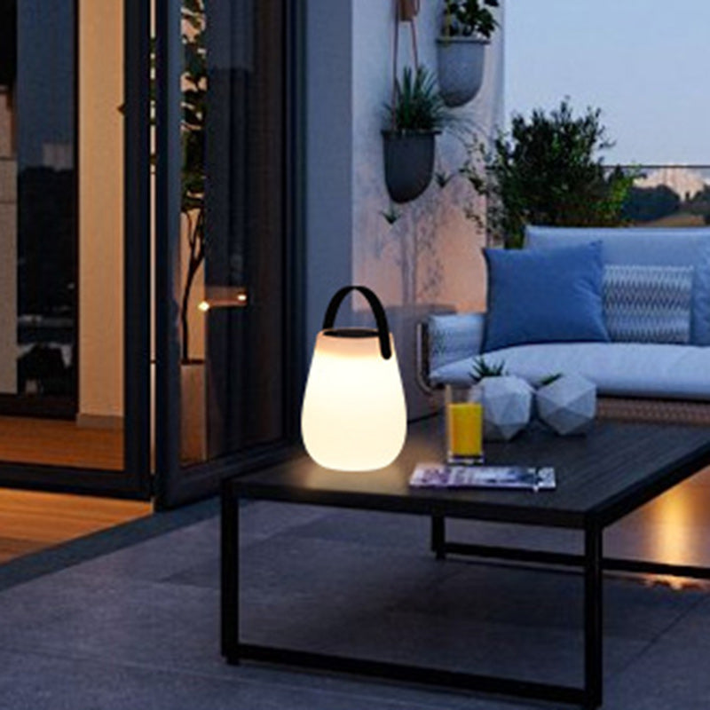 Modern Minimalist Solar Waterproof Portable PE Round Cylinder Cone LED Outdoor Light For Outdoor Lumendat
