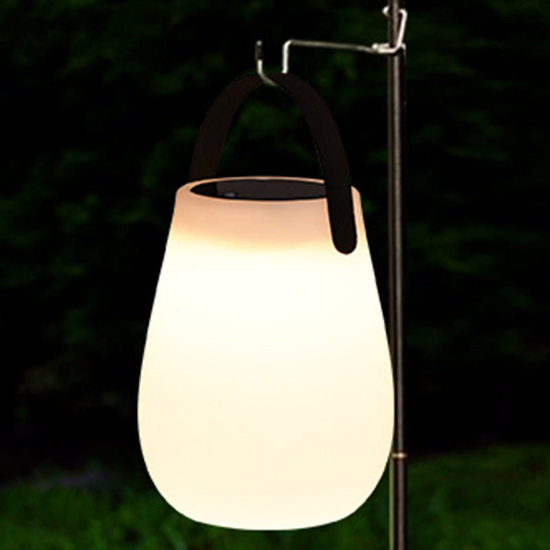 Modern Minimalist Solar Waterproof Portable PE Round Cylinder Cone LED Outdoor Light For Outdoor Lumendat
