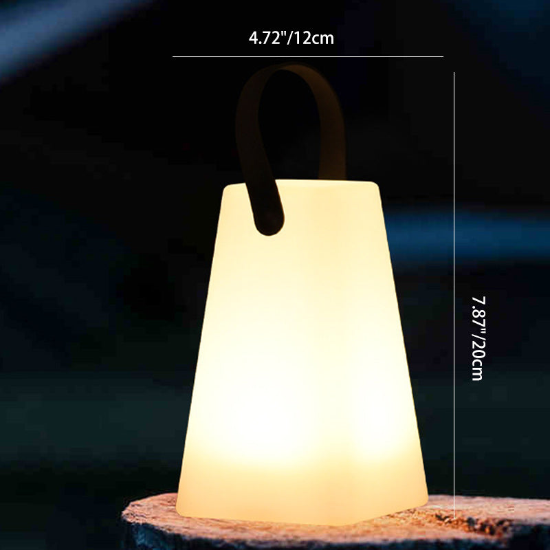 Modern Minimalist Solar Waterproof Portable PE Round Cylinder Cone LED Outdoor Light For Outdoor Lumendat