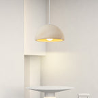 Contemporary Scandinavian Round Semi-Circular Resin Fiberglass 1-Light Pendant Light For Dining Room