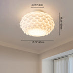 Contemporary Creative Cream Round Flower Iron Pvc 1-light Flush Mount Ceiling Light for Bedroom