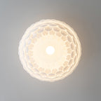 Contemporary Creative Cream Round Flower Iron Pvc 1-light Flush Mount Ceiling Light for Bedroom