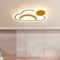 Contemporary Creative Kids Cloud Rainbow Iron Acrylic LED Flush Mount Ceiling Light For Bedroom