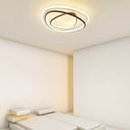 Modern Minimalist Irregular Round Aluminum Silicone LED Flush Mount Ceiling Light For Bedroom