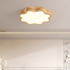 Modern Art Deco Flower Shape Wood Acrylic LED Flush Mount Ceiling Light For Bedroom