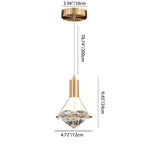 Modern Luxury Diamond Cone Cylinder Iron Crystal LED Pendant Light For Bedroom