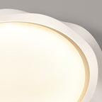 Contemporary Scandinavian Cream Wave Round PE Iron LED Flush Mount Ceiling Light For Bedroom