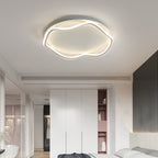Contemporary Nordic Round Wave Aluminum Iron LED Flush Mount Ceiling Light For Bedroom