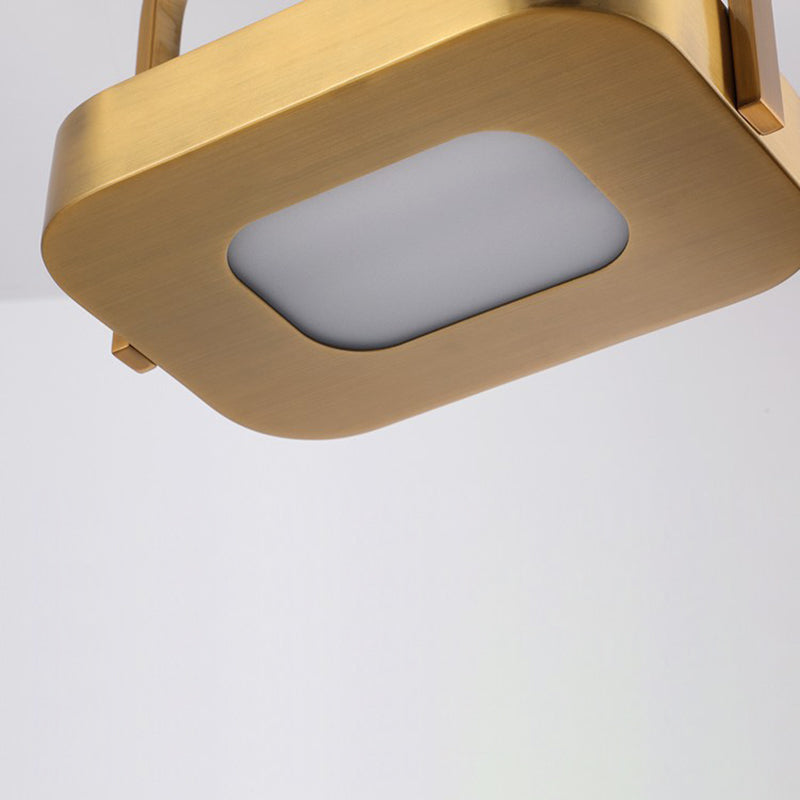 Modern Minimalist Carrying Bag Shape Rectangle Iron Acrylic LED Pendant Light For Bedroom