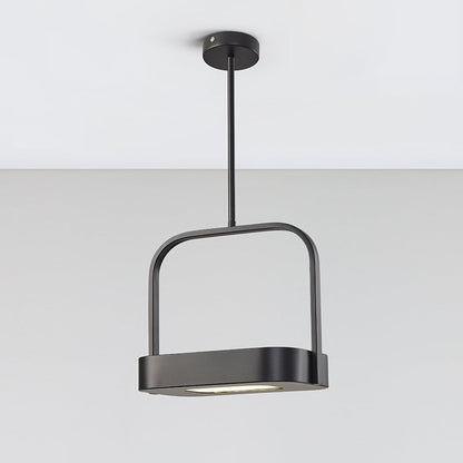 Modern Minimalist Carrying Bag Shape Rectangle Iron Acrylic LED Pendant Light For Bedroom