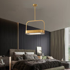 Modern Minimalist Carrying Bag Shape Rectangle Iron Acrylic LED Pendant Light For Bedroom
