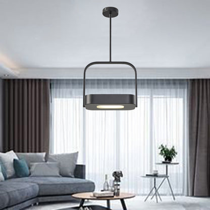 Modern Minimalist Carrying Bag Shape Rectangle Iron Acrylic LED Pendant Light For Bedroom