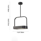 Modern Minimalist Carrying Bag Shape Rectangle Iron Acrylic LED Pendant Light For Bedroom
