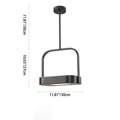 Modern Minimalist Carrying Bag Shape Rectangle Iron Acrylic LED Pendant Light For Bedroom
