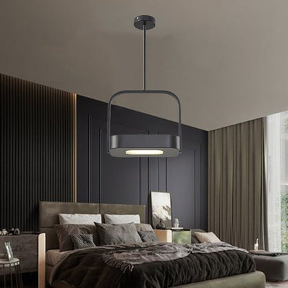 Modern Minimalist Carrying Bag Shape Rectangle Iron Acrylic LED Pendant Light For Bedroom