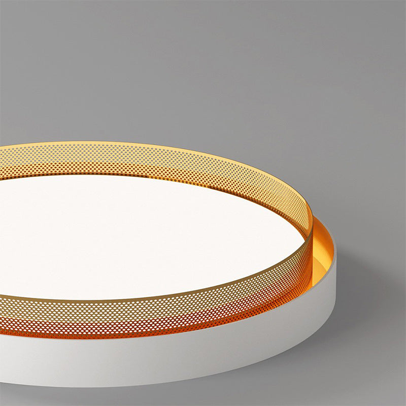 Modern Minimalist Round Dome Acrylic Hardware LED Flush Mount Ceiling Light For Bedroom