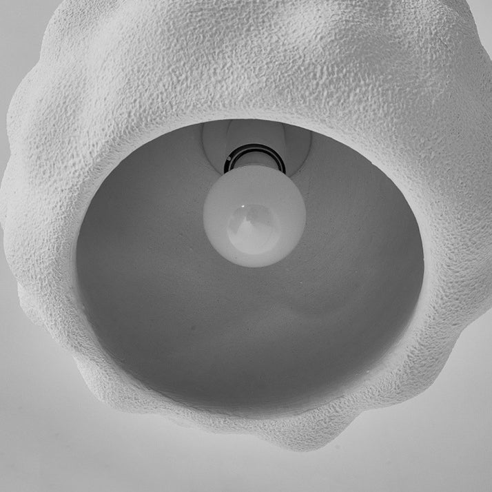 Contemporary Nordic Cream Round Cylinder Polystyrene 1-Light Pendant Light For Bedroom