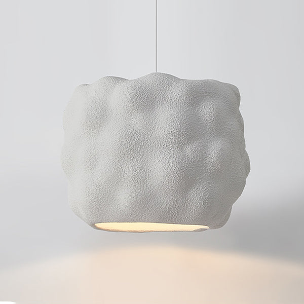 Contemporary Nordic Cream Round Cylinder Polystyrene 1-Light Pendant Light For Bedroom