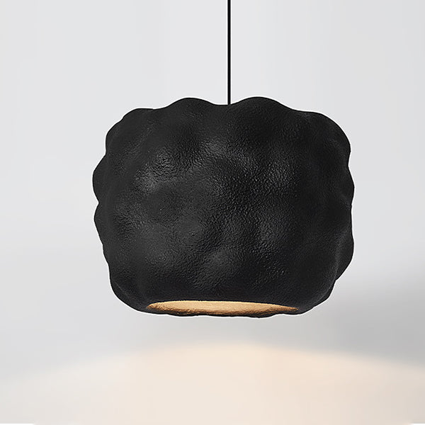 Contemporary Nordic Cream Round Cylinder Polystyrene 1-Light Pendant Light For Bedroom