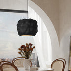 Contemporary Nordic Cream Round Cylinder Polystyrene 1-Light Pendant Light For Bedroom