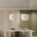 Contemporary Nordic Cream Round Cylinder Polystyrene 1-Light Pendant Light For Bedroom