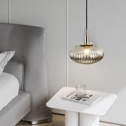 Contemporary Nordic Oval Iron Glass 1-Light Pendant Light For Dining Room