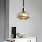 Contemporary Nordic Oval Iron Glass 1-Light Pendant Light For Dining Room