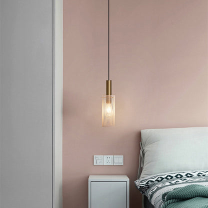 Modern Minimalist Honeycomb Grid Cylinder Iron 1-Light Pendant Light For Bedroom