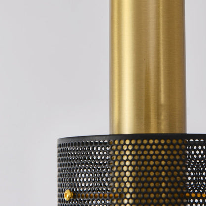 Modern Minimalist Honeycomb Grid Cylinder Iron 1-Light Pendant Light For Bedroom