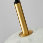 Contemporary Scandinavian Round Orb Copper Marble Glass 1-Light Pendant Light For Bedroom