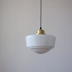 Modern Mid-Century Round Copper Glass 1-Light Pendant Light For Bedroom