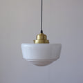Modern Mid-Century Round Copper Glass 1-Light Pendant Light For Bedroom
