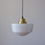 Modern Mid-Century Round Copper Glass 1-Light Pendant Light For Bedroom