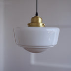Modern Mid-Century Round Copper Glass 1-Light Pendant Light For Bedroom